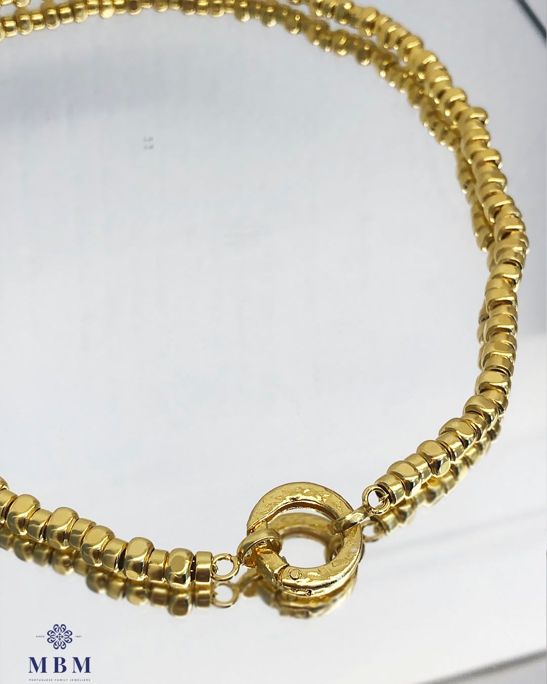 Silver nugget necklace - larger