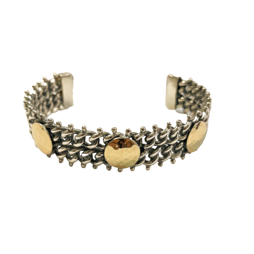 Pulseira em prata e ouro