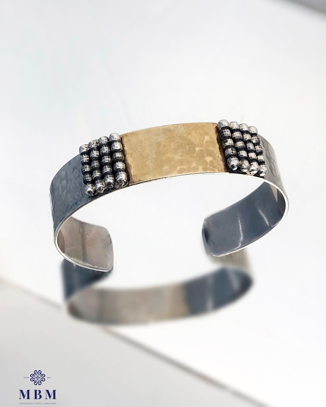 Pulseira em prata e ouro