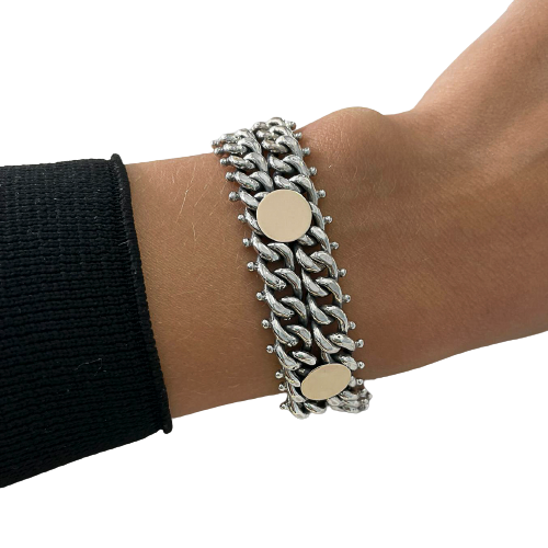 Pulseira em prata e ouro