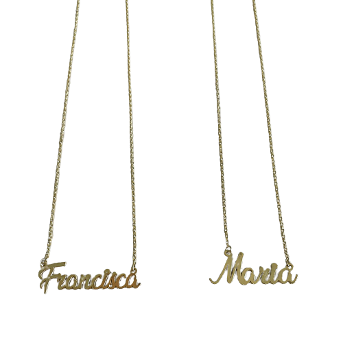 Silver necklace with name