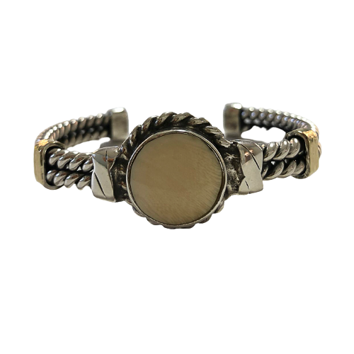 Pulseira em prata e ouro e marfim vegetal
