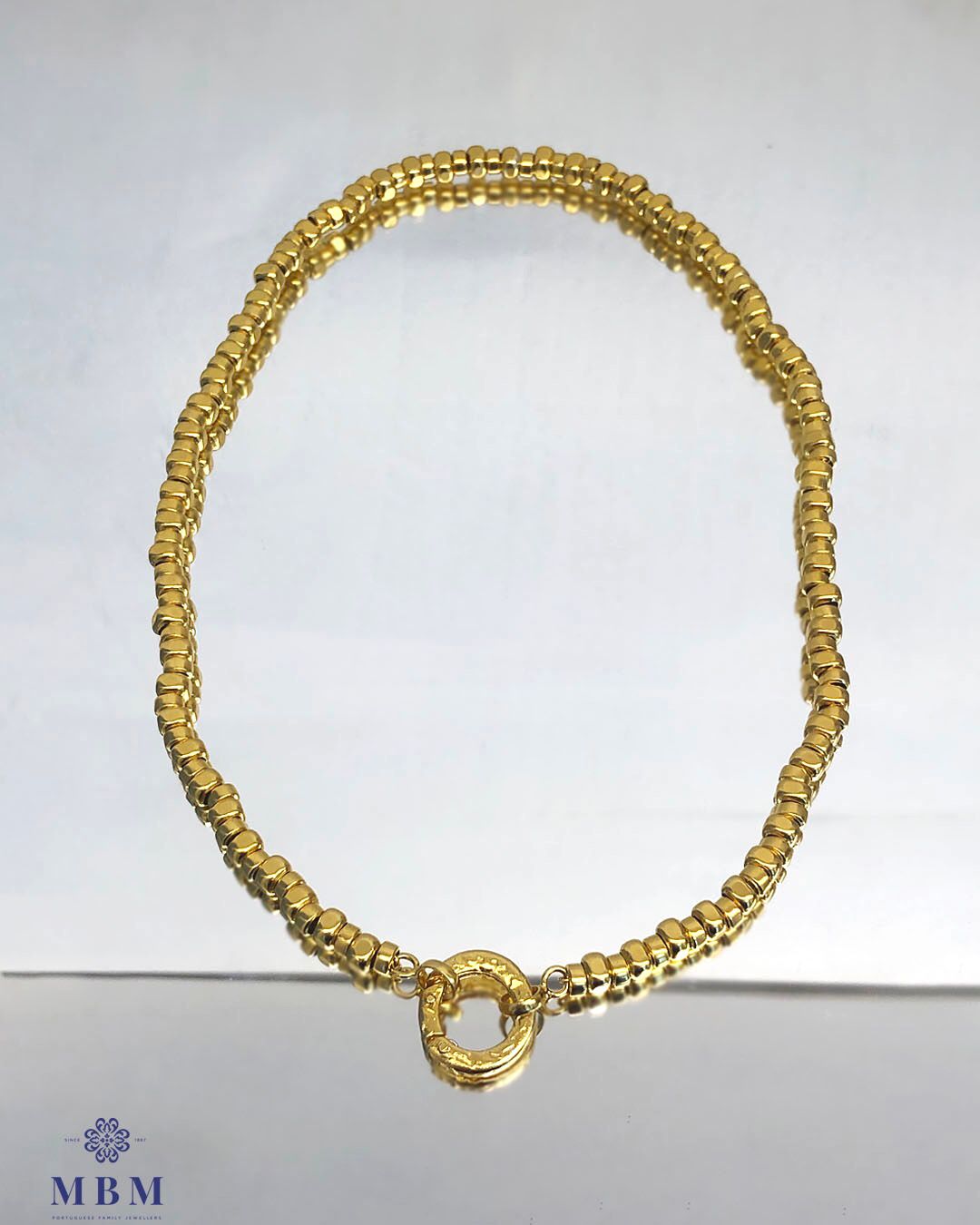 Silver nugget necklace - larger