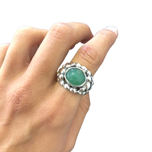 Anel em prata e pedras naturais