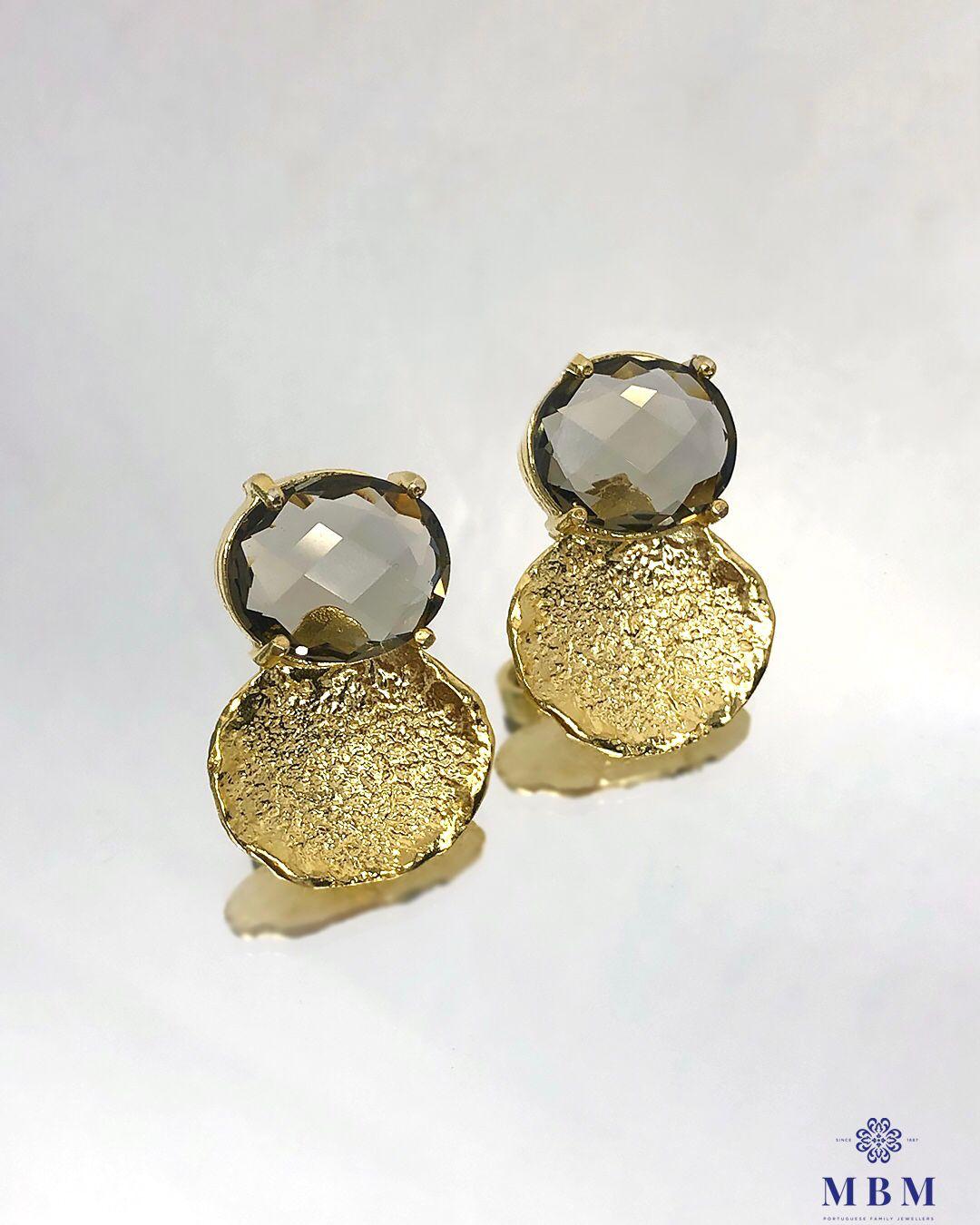Silver earrings with hydrothermal