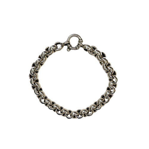 Silver round link bracelet