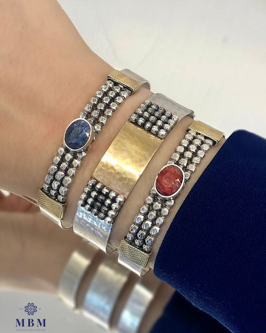 Pulseira em prata e ouro