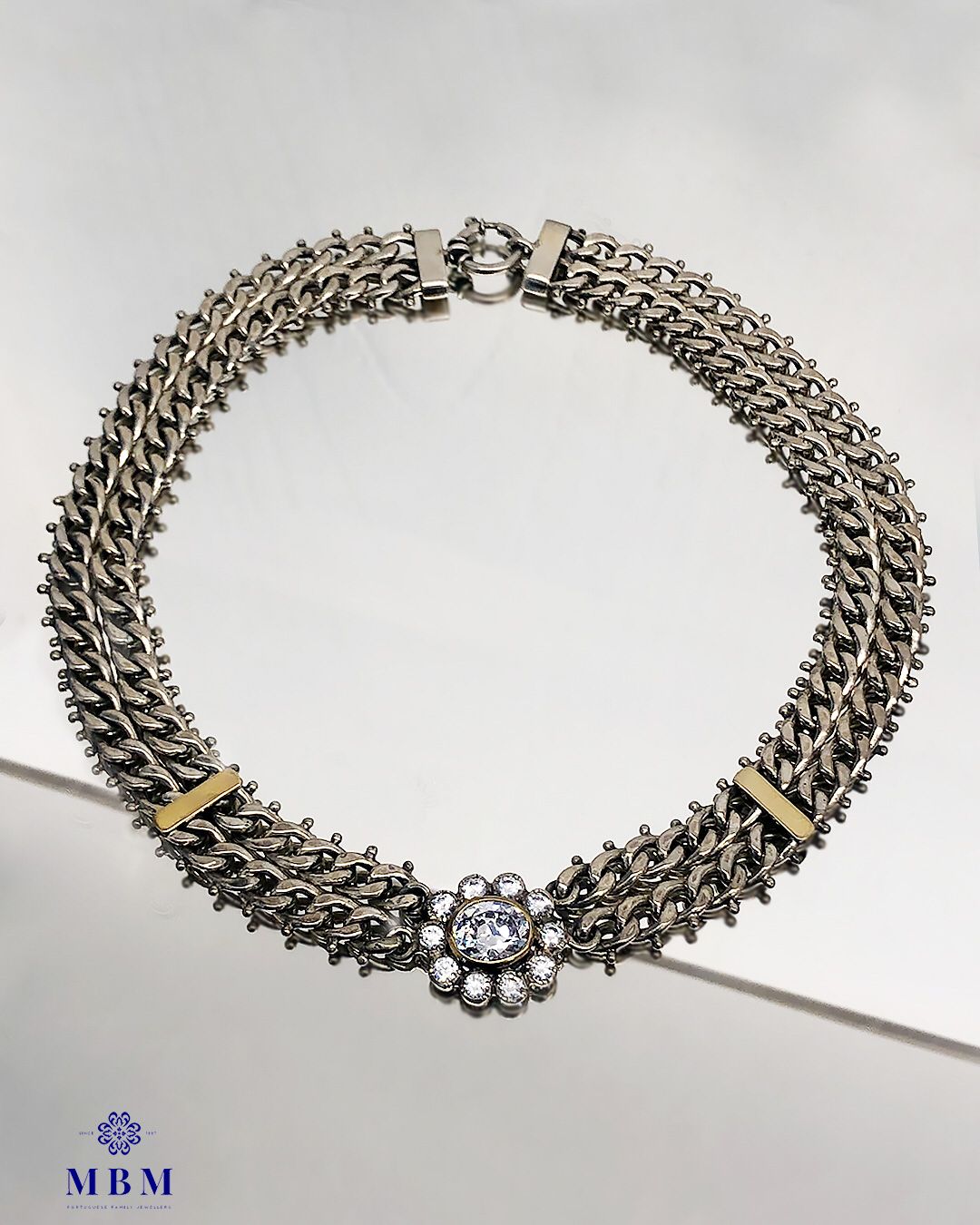 Silver and gold Flower necklace