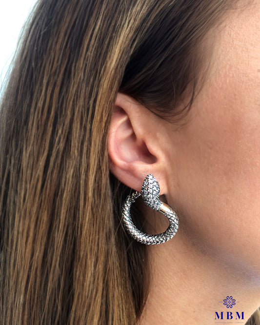 Brincos Cobra prata e ouro