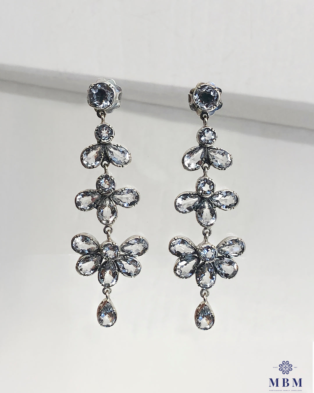 Brincos com Cristal Rocha