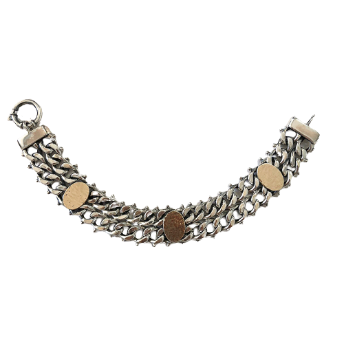 Pulseira em prata e ouro