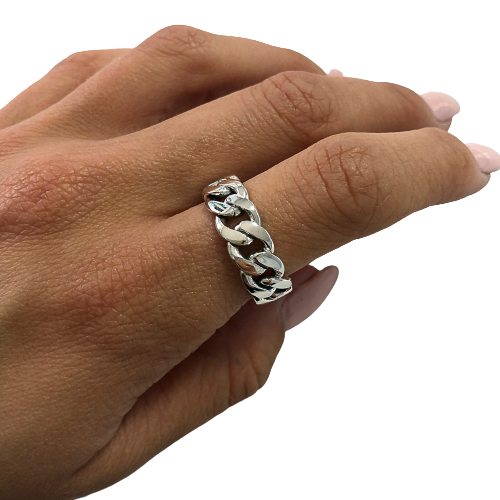 Anel cadeado em prata