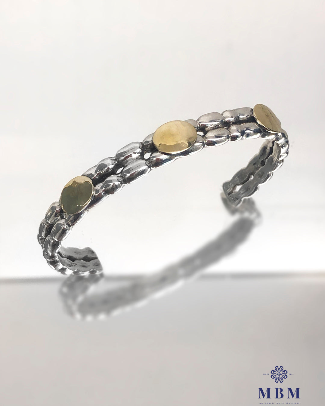 Pulseira em prata e ouro