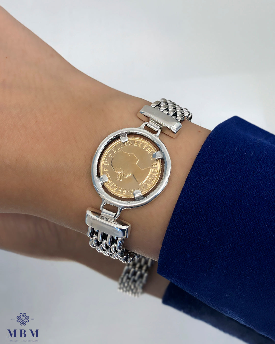 Silver "coin" bracelet