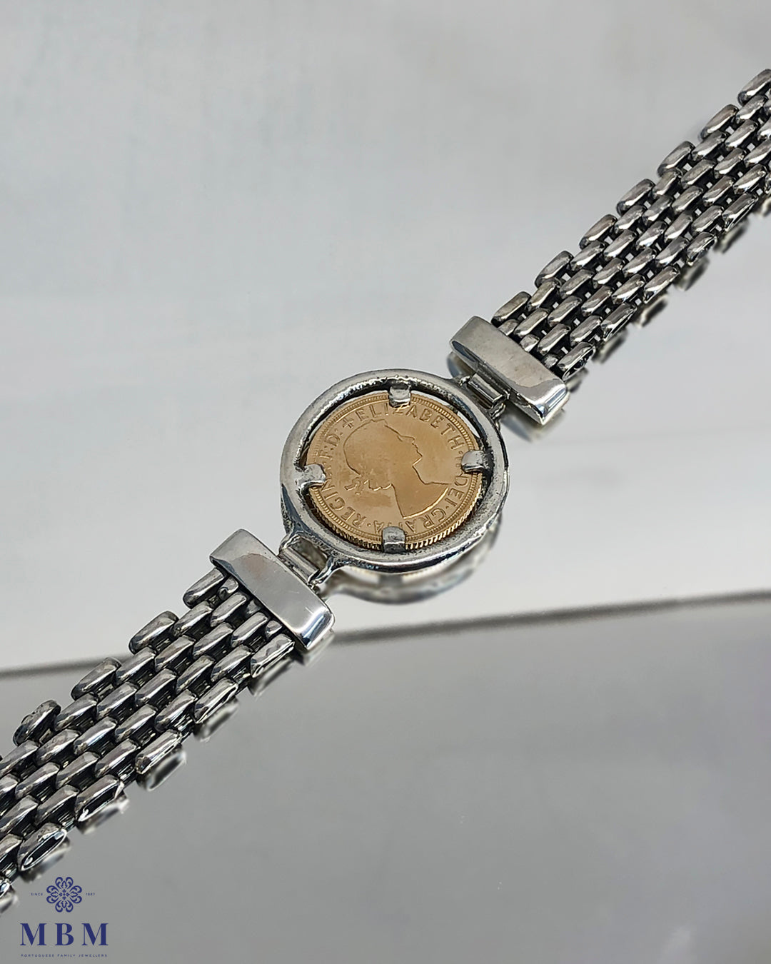 Silver "coin" bracelet