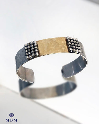 Pulseira em prata e ouro