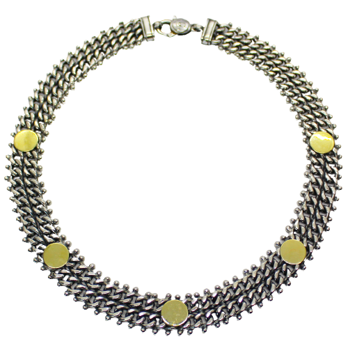 Silver and gold necklace