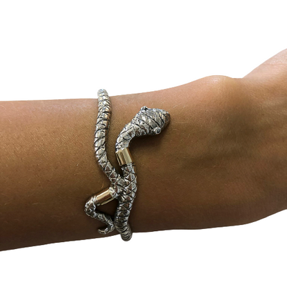 Snake Bracelet in Silver and Gold - Thin