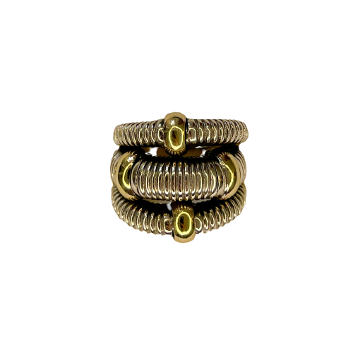 Triple ring in silver and gold