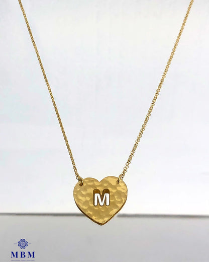 Heart necklace with letter