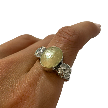 Silver and gold ring