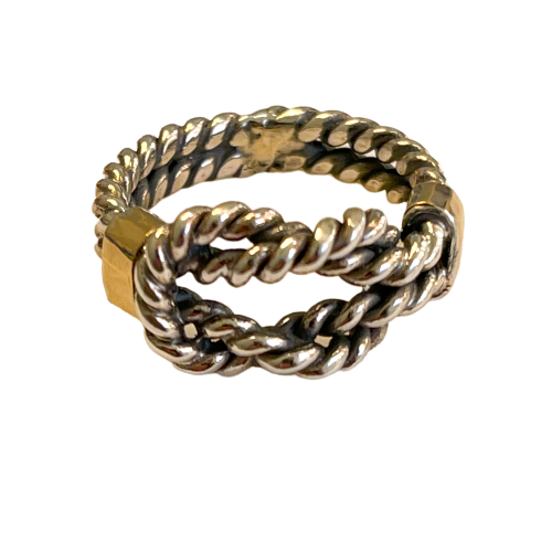 Knot ring in silver and gold