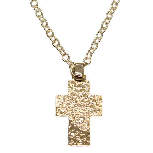 Hammered silver cross