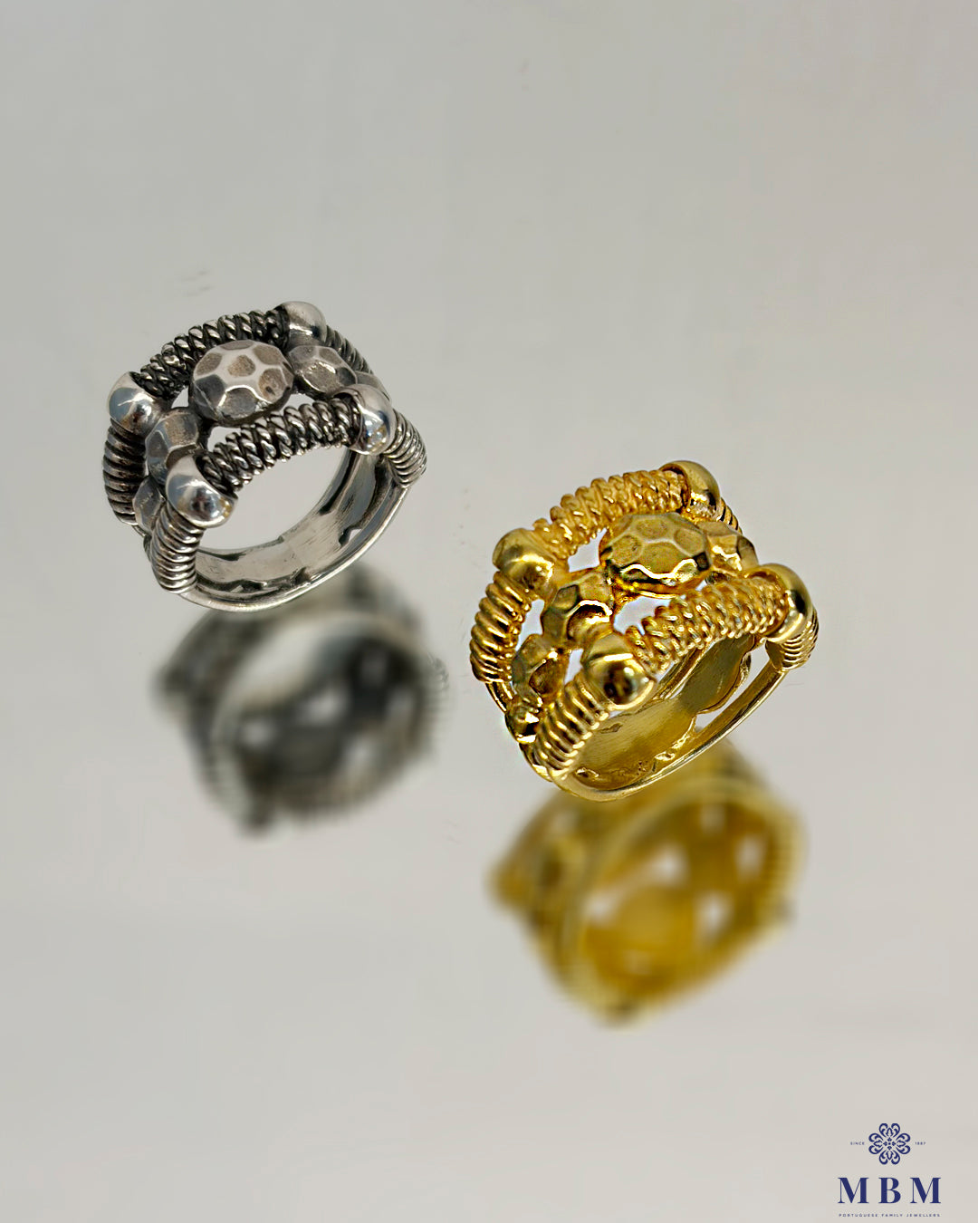 Anel triplo em prata