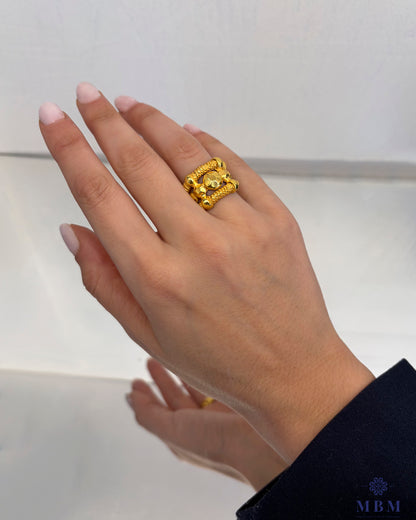 Anel triplo em prata