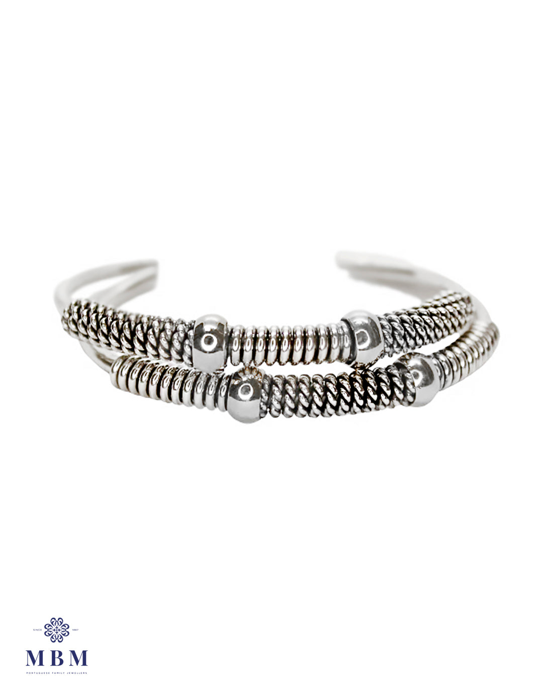 Set of male and female silver bracelets